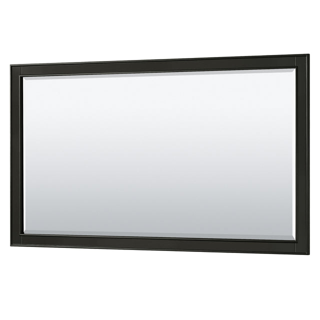 Deborah 60 Inch Single Bathroom Vanity in Dark Espresso White Cultured Marble Countertop Undermount Square Sink 58 Inch Mirror