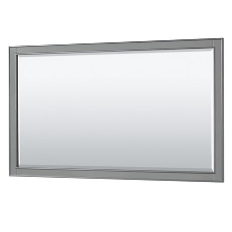 Deborah 60 Inch Double Bathroom Vanity in Dark Gray No Countertop No Sinks Matte Black Trim 58 Inch Mirror