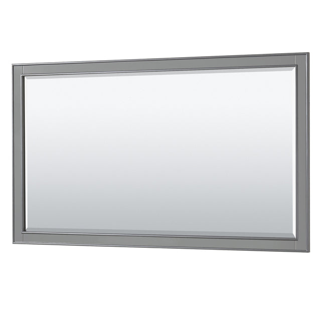 Deborah 60 Inch Double Bathroom Vanity in Dark Gray White Cultured Marble Countertop Undermount Square Sinks 58 Inch Mirror