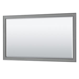Deborah 60 Inch Single Bathroom Vanity in Dark Gray White Carrara Marble Countertop Undermount Square Sink and 58 Inch Mirror