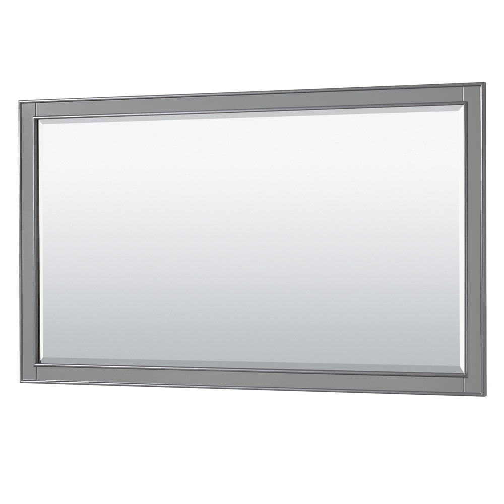 Deborah 60 Inch Double Bathroom Vanity in Dark Gray White Carrara Marble Countertop Undermount Square Sinks Matte Black Trim 58 Inch Mirror