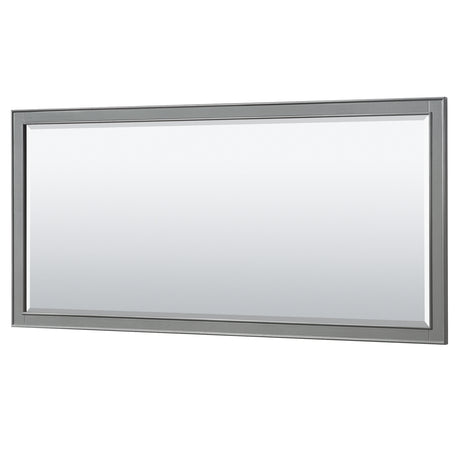 Deborah 72 Inch Double Bathroom Vanity in Dark Gray No Countertop No Sinks Matte Black Trim 70 Inch Mirror