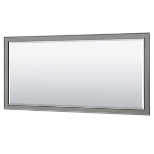 Deborah 80 Inch Double Bathroom Vanity in Dark Gray Carrara Cultured Marble Countertop Undermount Square Sinks Matte Black Trim 70 Inch Mirror