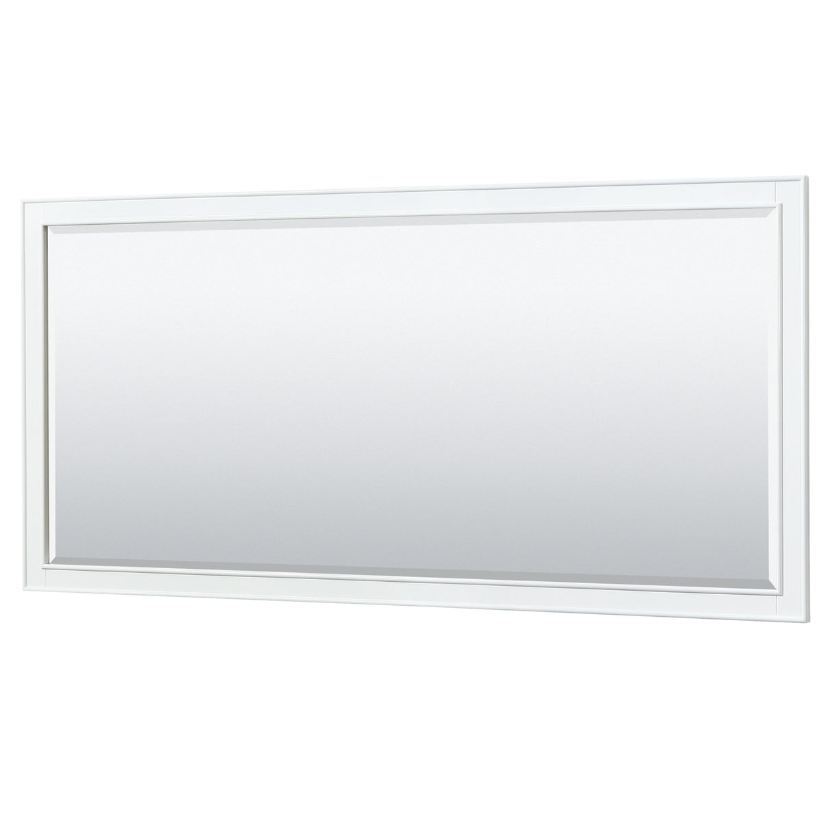 Deborah 72 Inch Double Bathroom Vanity in White White Carrara Marble Countertop Undermount Square Sinks and 70 Inch Mirror