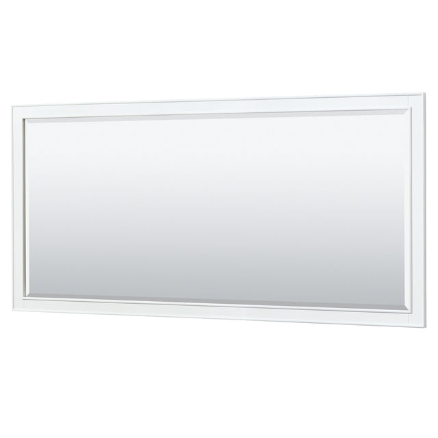 Deborah 72 Inch Double Bathroom Vanity in White Carrara Cultured Marble Countertop Undermount Square Sinks 70 Inch Mirror