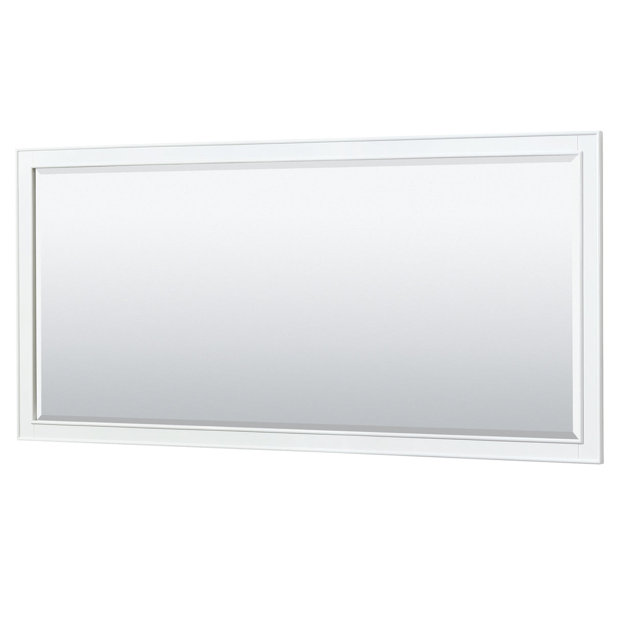 Deborah 80 Inch Double Bathroom Vanity in White White Cultured Marble Countertop Undermount Square Sinks Brushed Gold Trim 70 Inch Mirror
