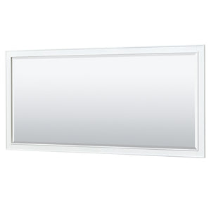 Deborah 80 Inch Double Bathroom Vanity in White White Carrara Marble Countertop Undermount Square Sinks and 70 Inch Mirror