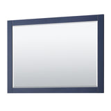 Avery 48 Inch Single Bathroom Vanity in Dark Blue Carrara Cultured Marble Countertop Undermount Square Sink 46 Inch Mirror