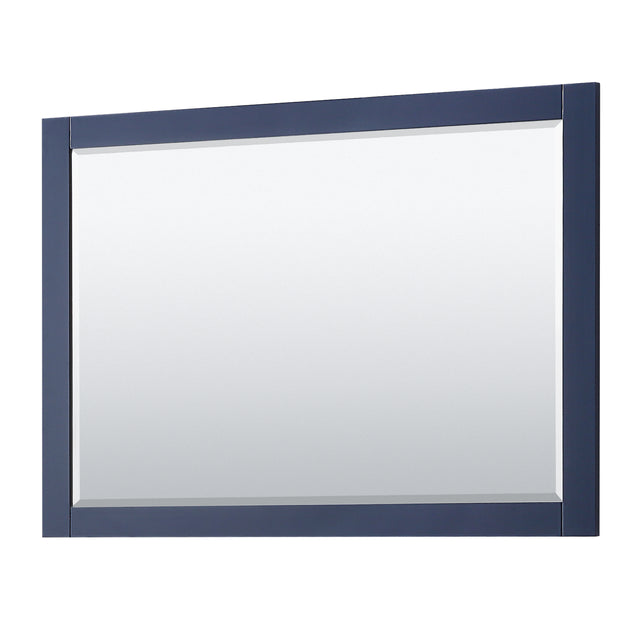 Avery 48 Inch Single Bathroom Vanity in Dark Blue Carrara Cultured Marble Countertop Undermount Square Sink 46 Inch Mirror