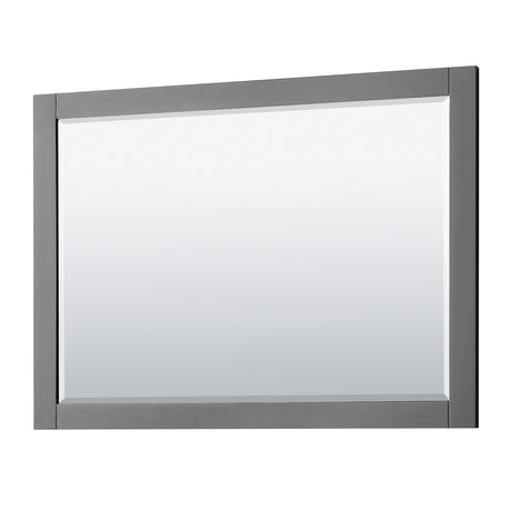 Avery 48 Inch Single Bathroom Vanity in Dark Gray No Countertop No Sink Matte Black Trim 46 Inch Mirror