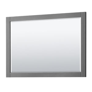 Avery 48 Inch Single Bathroom Vanity in Dark Gray Carrara Cultured Marble Countertop Undermount Square Sink Matte Black Trim 46 Inch Mirror