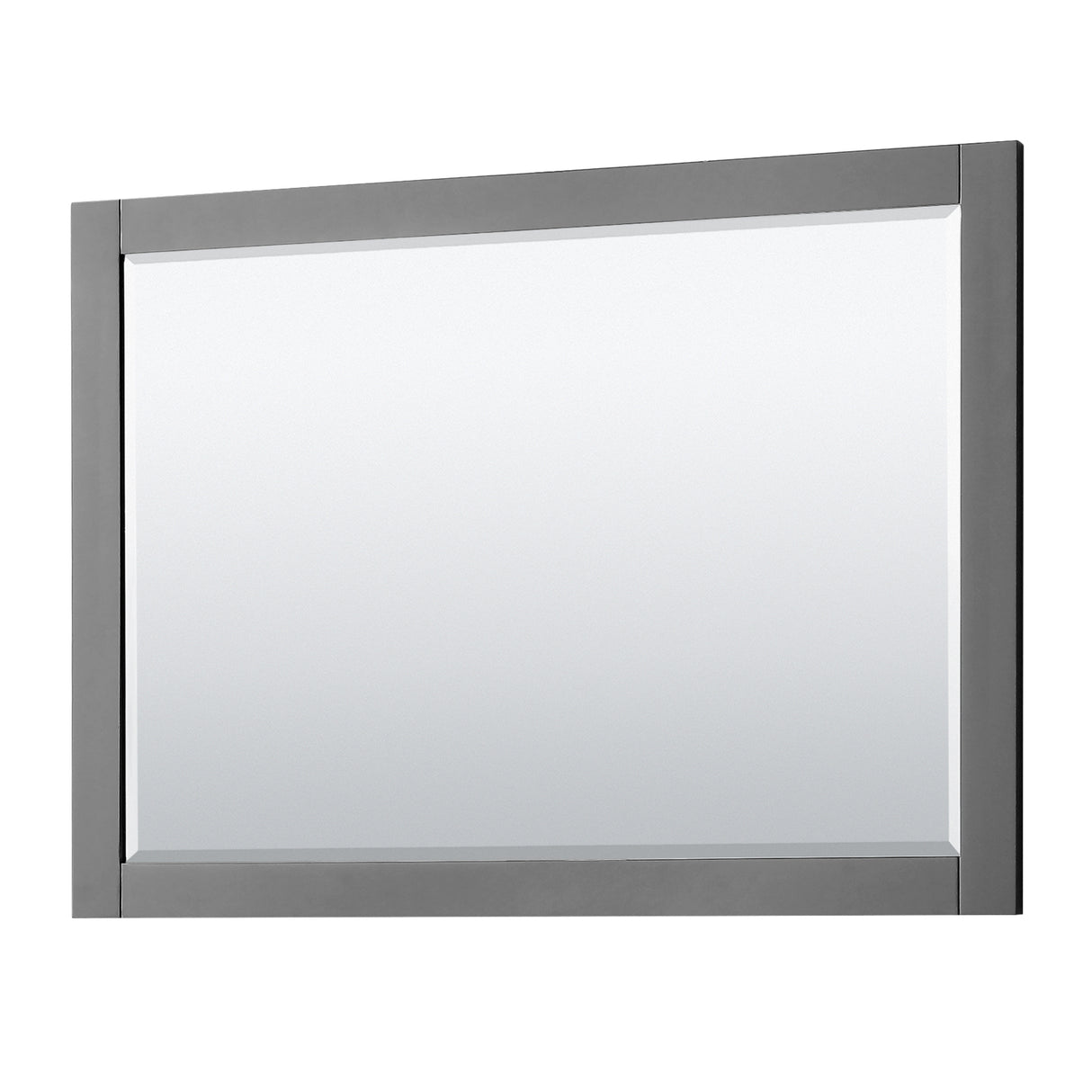 Avery 48 Inch Double Bathroom Vanity in Dark Gray No Countertop No Sinks Matte Black Trim 46 Inch Mirror