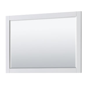 Avery 48 Inch Double Bathroom Vanity in White White Cultured Marble Countertop Undermount Square Sinks Matte Black Trim 46 Inch Mirror