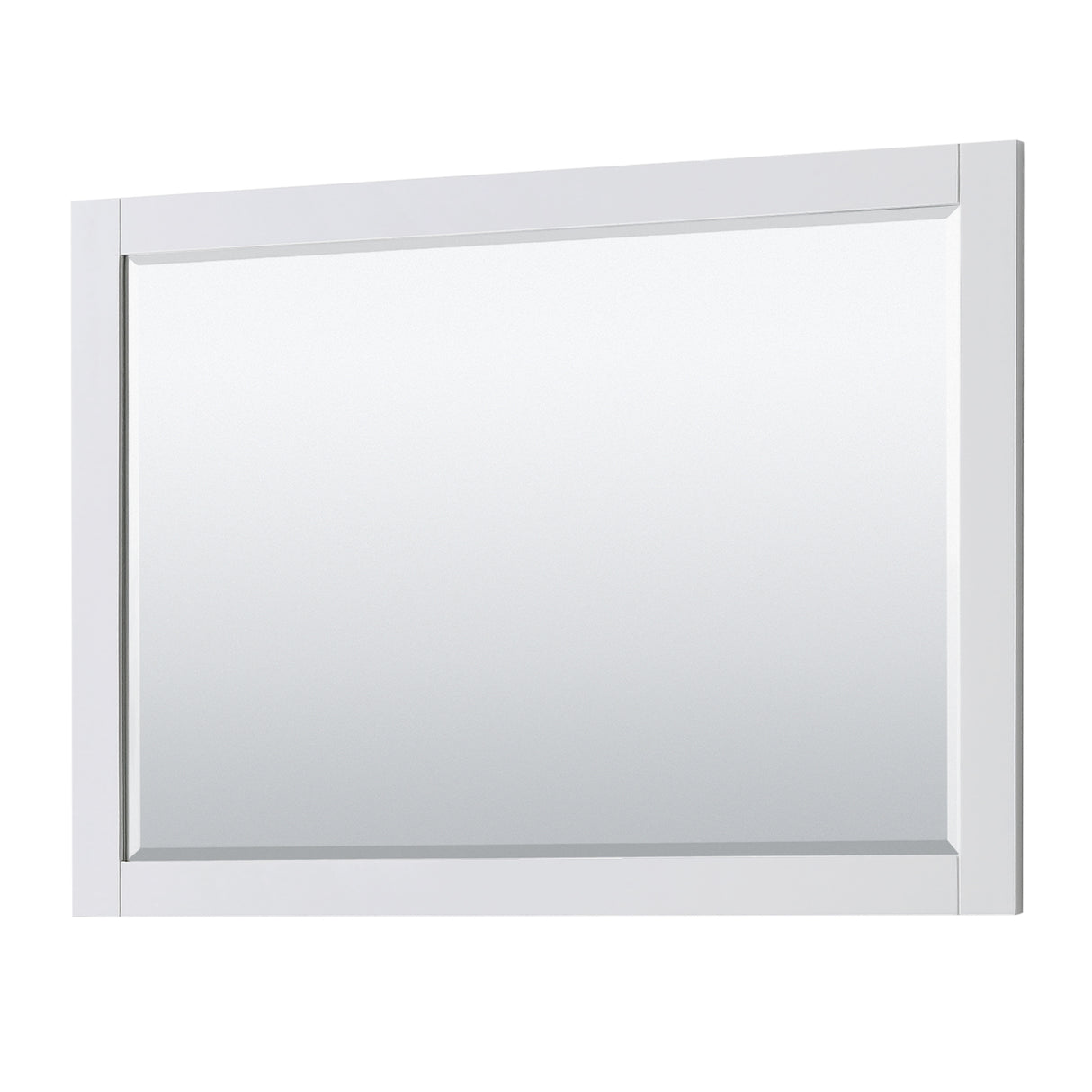 Avery 48 Inch Double Bathroom Vanity in White White Cultured Marble Countertop Undermount Square Sinks 46 Inch Mirror