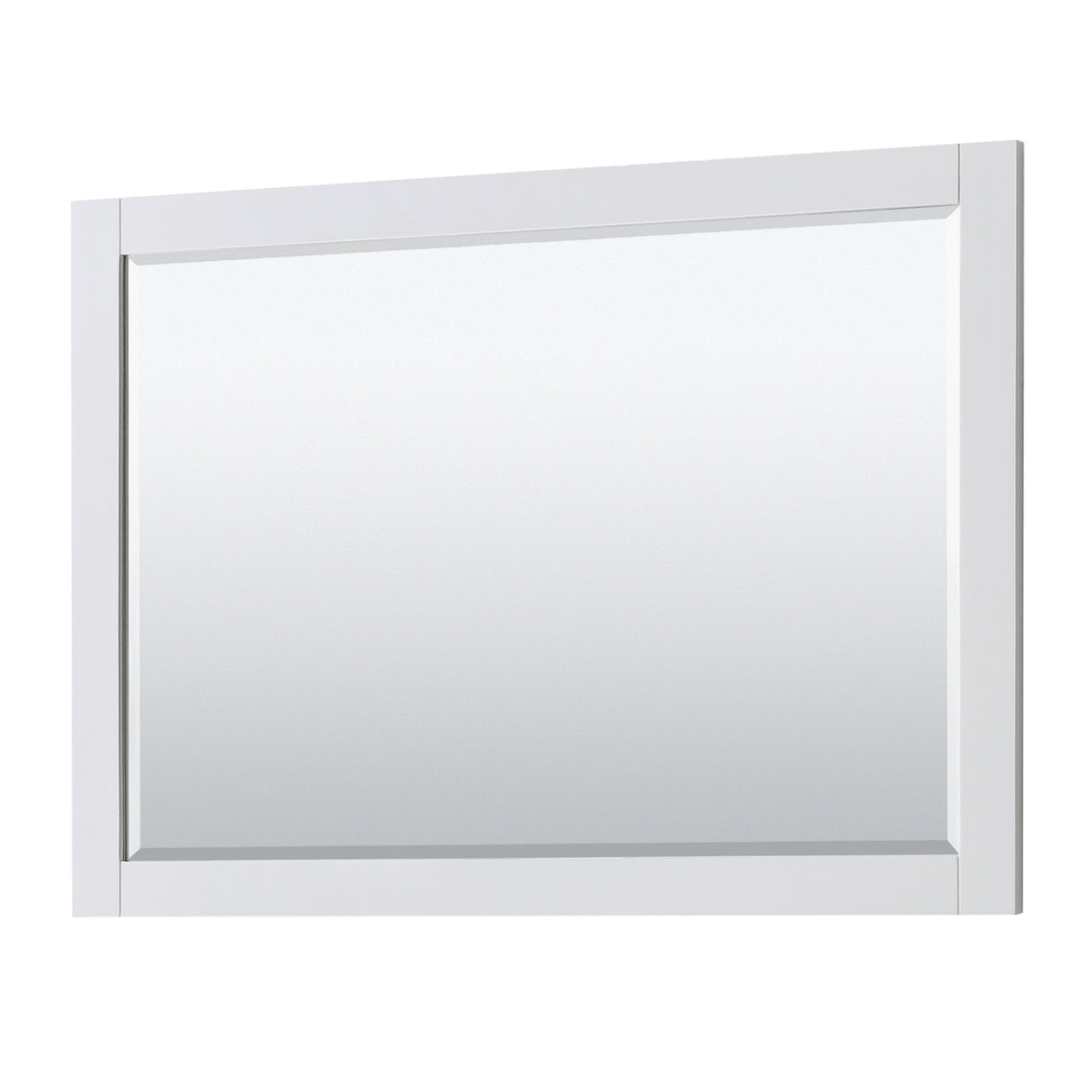 Avery 48 Inch Double Bathroom Vanity in White No Countertop No Sinks Matte Black Trim 46 Inch Mirror