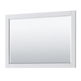 Avery 48 Inch Double Bathroom Vanity in White No Countertop No Sinks Matte Black Trim 46 Inch Mirror