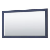 Avery 60 Inch Double Bathroom Vanity in Dark Blue No Countertop No Sinks Matte Black Trim 58 Inch Mirror