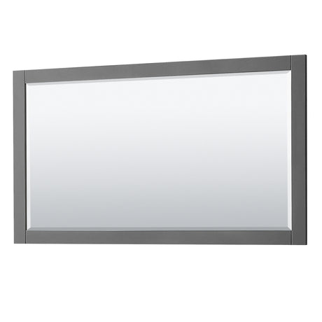 Avery 60 Inch Double Bathroom Vanity in Dark Gray No Countertop No Sinks and 58 Inch Mirror