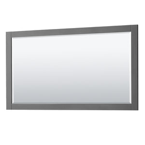Avery 60 Inch Single Bathroom Vanity in Dark Gray Carrara Cultured Marble Countertop Undermount Square Sink Matte Black Trim 58 Inch Mirror