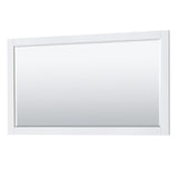 Avery 60 Inch Single Bathroom Vanity in White White Carrara Marble Countertop Undermount Square Sink and 58 Inch Mirror