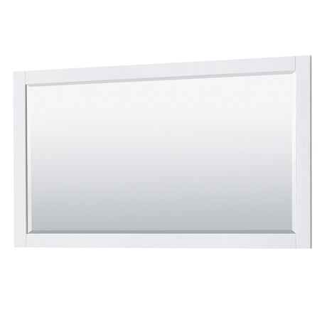 Avery 60 Inch Single Bathroom Vanity in White No Countertop No Sink 58 Inch Mirror Brushed Gold Trim