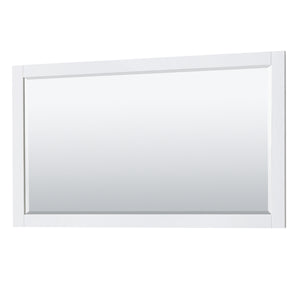 Avery 60 Inch Single Bathroom Vanity in White Carrara Cultured Marble Countertop Undermount Square Sink Matte Black Trim 58 Inch Mirror