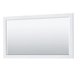 Avery 60 Inch Double Bathroom Vanity in White White Cultured Marble Countertop Undermount Square Sinks 58 Inch Mirror