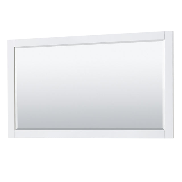 Avery 60 Inch Double Bathroom Vanity in White White Cultured Marble Countertop Undermount Square Sinks 58 Inch Mirror