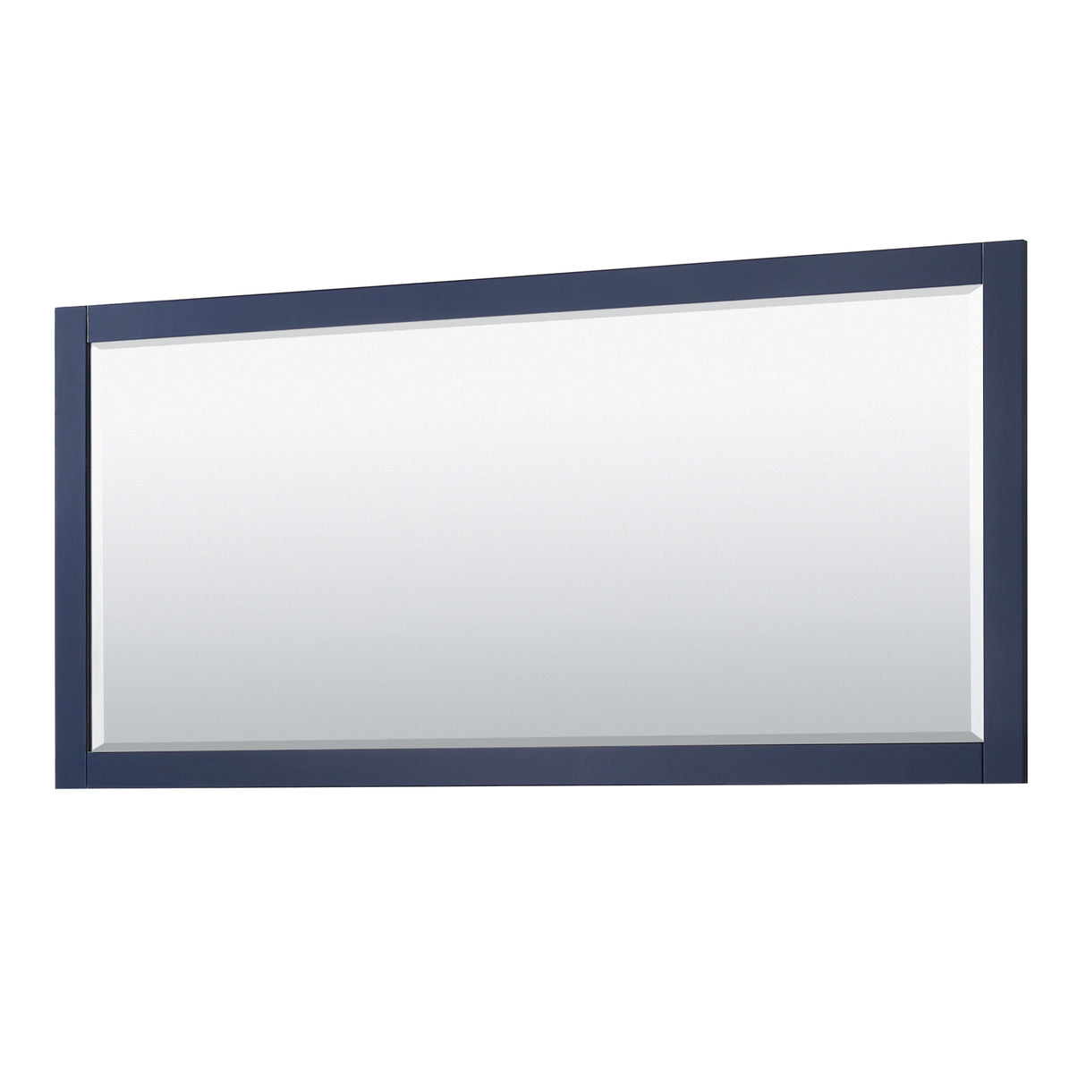 Avery 80 Inch Double Bathroom Vanity in Dark Blue White Cultured Marble Countertop Undermount Square Sinks Matte Black Trim 70 Inch Mirror