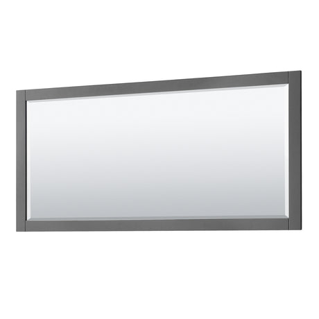 Avery 72 Inch Double Bathroom Vanity in Dark Gray No Countertop No Sinks Matte Black Trim 70 Inch Mirror