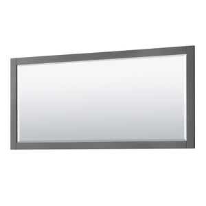 Avery 80 Inch Double Bathroom Vanity in Dark Gray White Carrara Marble Countertop Undermount Oval Sinks Matte Black Trim 70 Inch Mirror