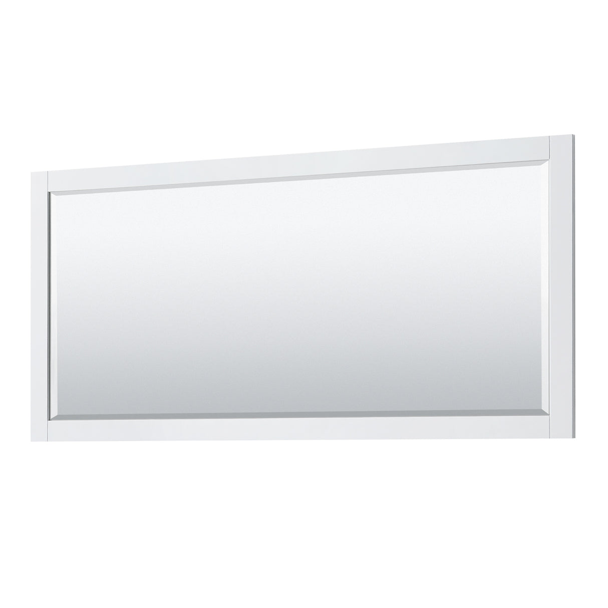 Avery 72 Inch Double Bathroom Vanity in White No Countertop No Sinks Matte Black Trim 70 Inch Mirror