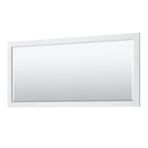 Avery 72 Inch Double Bathroom Vanity in White White Carrara Marble Countertop Undermount Oval Sinks Matte Black Trim 70 Inch Mirror