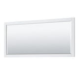 Avery 80 Inch Double Bathroom Vanity in White No Countertop No Sinks and 70 Inch Mirror