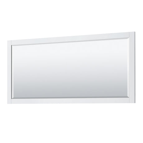 Avery 80 Inch Double Bathroom Vanity in White No Countertop No Sinks and 70 Inch Mirror