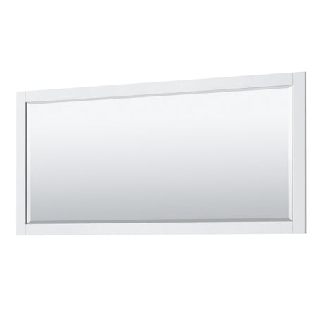 Avery 80 Inch Double Bathroom Vanity in White No Countertop No Sinks Matte Black Trim 70 Inch Mirror