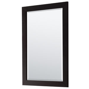 Daria 30 Inch Single Bathroom Vanity in Dark Espresso No Countertop No Sink Matte Black Trim 24 Inch Mirror