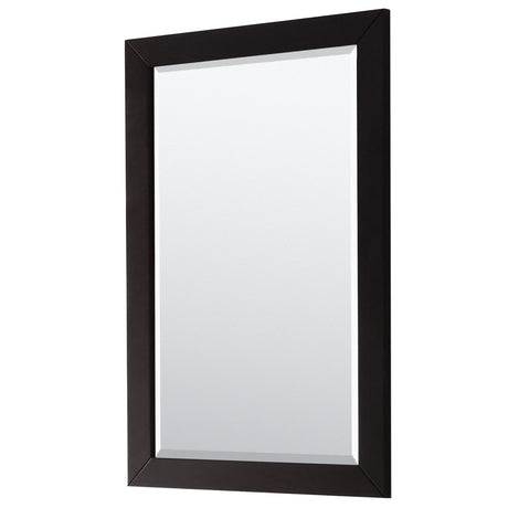 Daria 36 Inch Single Bathroom Vanity in Dark Espresso No Countertop No Sink Matte Black Trim 24 Inch Mirror