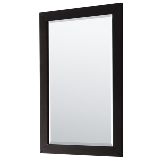 Daria 30 Inch Single Bathroom Vanity in Dark Espresso White Cultured Marble Countertop Undermount Square Sink 24 Inch Mirror