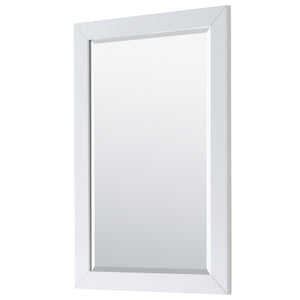 Daria 30 Inch Single Bathroom Vanity in White White Cultured Marble Countertop Undermount Square Sink 24 Inch Mirror Brushed Gold Trim