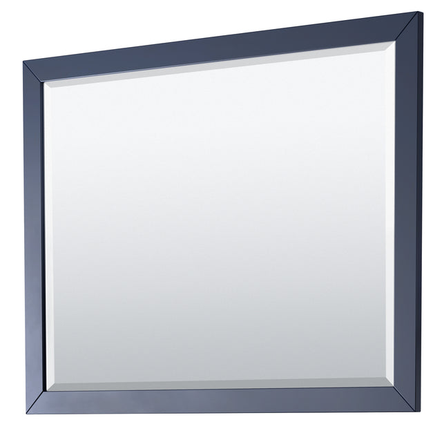 Daria 48 Inch Single Bathroom Vanity in Dark Blue White Cultured Marble Countertop Undermount Square Sink 46 Inch Mirror