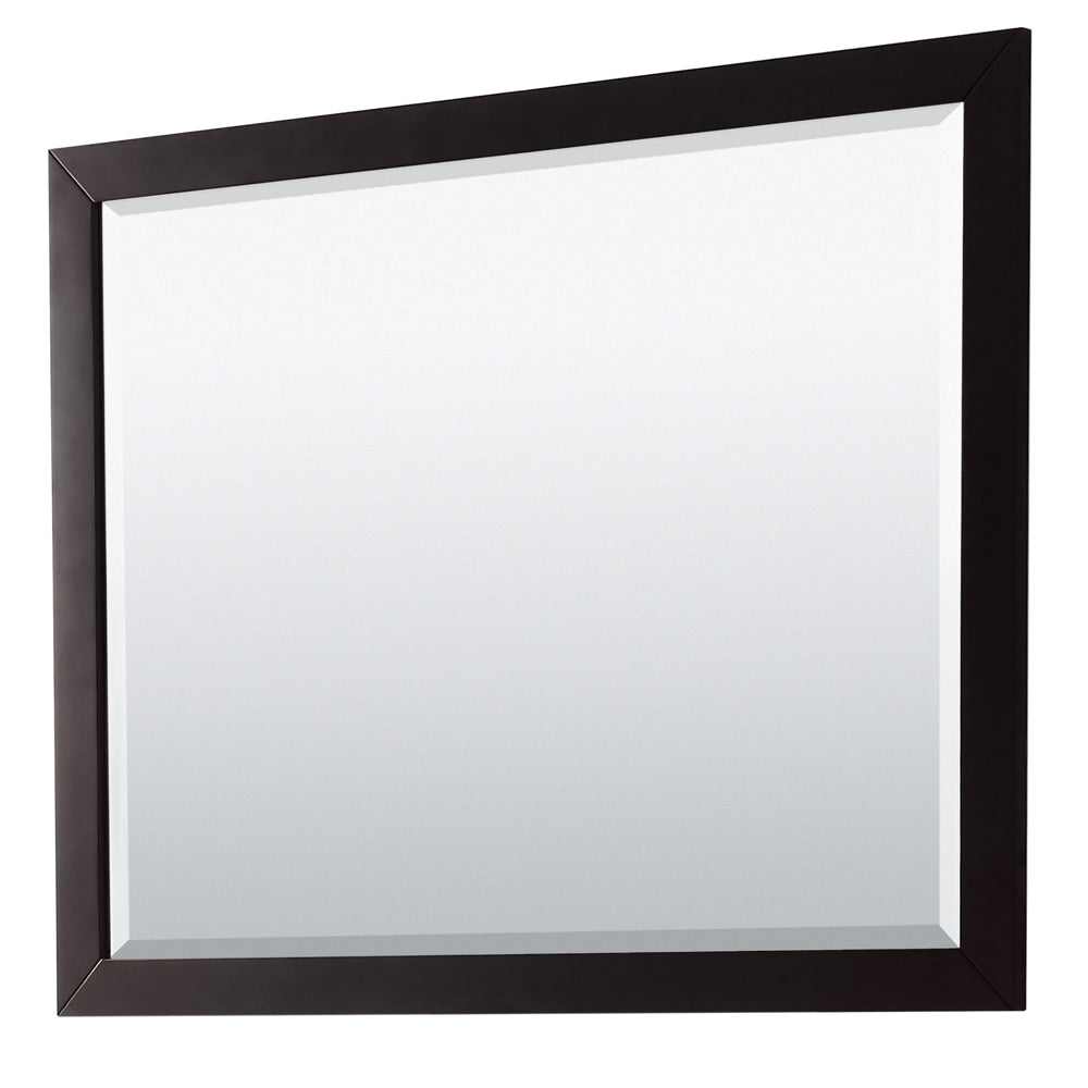 Daria 48 Inch Single Bathroom Vanity in Dark Espresso White Cultured Marble Countertop Undermount Square Sink Matte Black Trim 46 Inch Mirror
