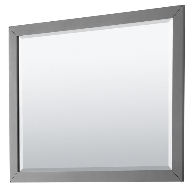 Daria 48 Inch Single Bathroom Vanity in Dark Gray Carrara Cultured Marble Countertop Undermount Square Sink 46 Inch Mirror