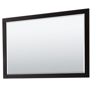 Daria 60 Inch Double Bathroom Vanity in Dark Espresso White Cultured Marble Countertop Undermount Square Sinks Matte Black Trim 58 Inch Mirror
