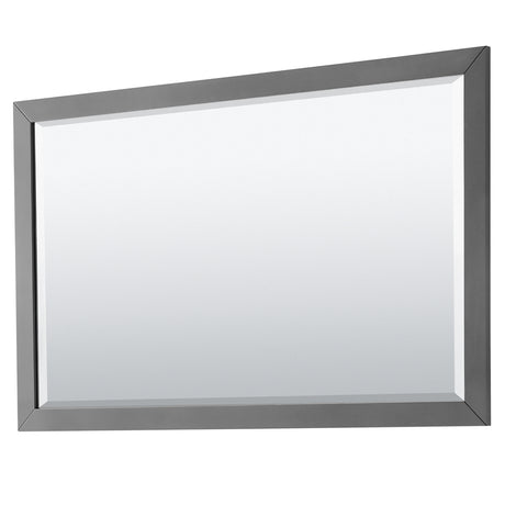 Daria 60 Inch Single Bathroom Vanity in Dark Gray No Countertop No Sink Matte Black Trim 58 Inch Mirror