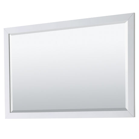 Daria 60 Inch Double Bathroom Vanity in White No Countertop No Sink Matte Black Trim 58 Inch Mirror