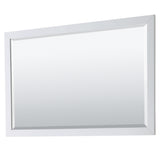 Daria 60 Inch Double Bathroom Vanity in White Carrara Cultured Marble Countertop Undermount Square Sinks 58 Inch Mirror Brushed Gold Trim