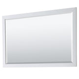 Daria 60 Inch Double Bathroom Vanity in White No Countertop No Sink 58 Inch Mirror Brushed Gold Trim