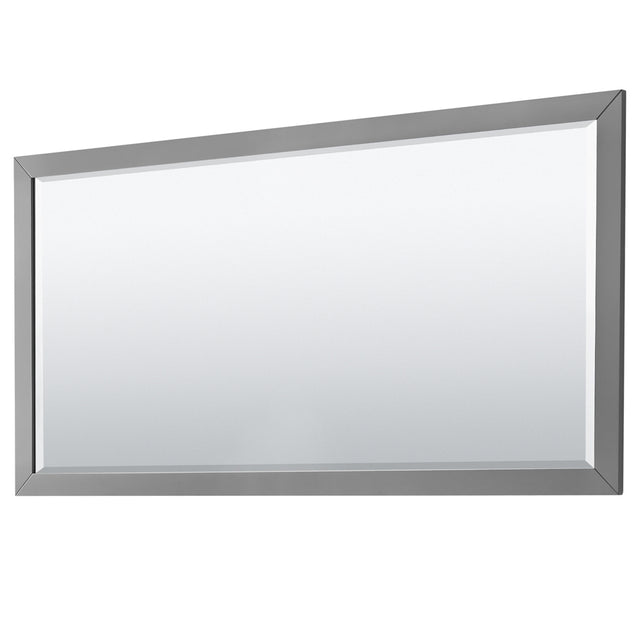 Daria 72 Inch Double Bathroom Vanity in Dark Gray Carrara Cultured Marble Countertop Undermount Square Sinks 70 Inch Mirror