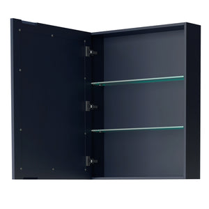 Daria 80 Inch Double Bathroom Vanity in Dark Blue No Countertop No Sink Medicine Cabinets